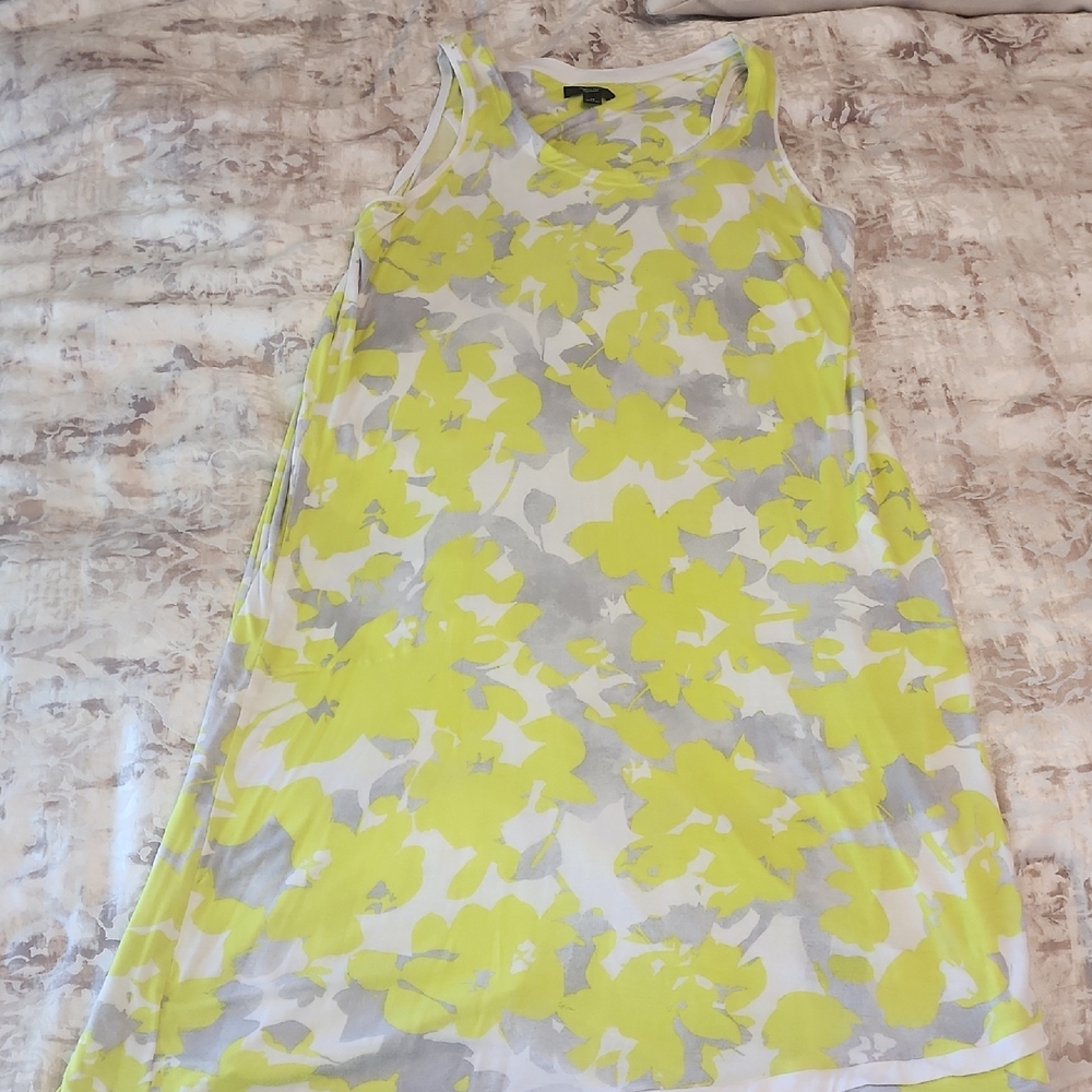 Simply Vera Vera Wang Yellow and Gray Floral Maxi Dress